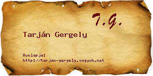 Tarján Gergely névjegykártya